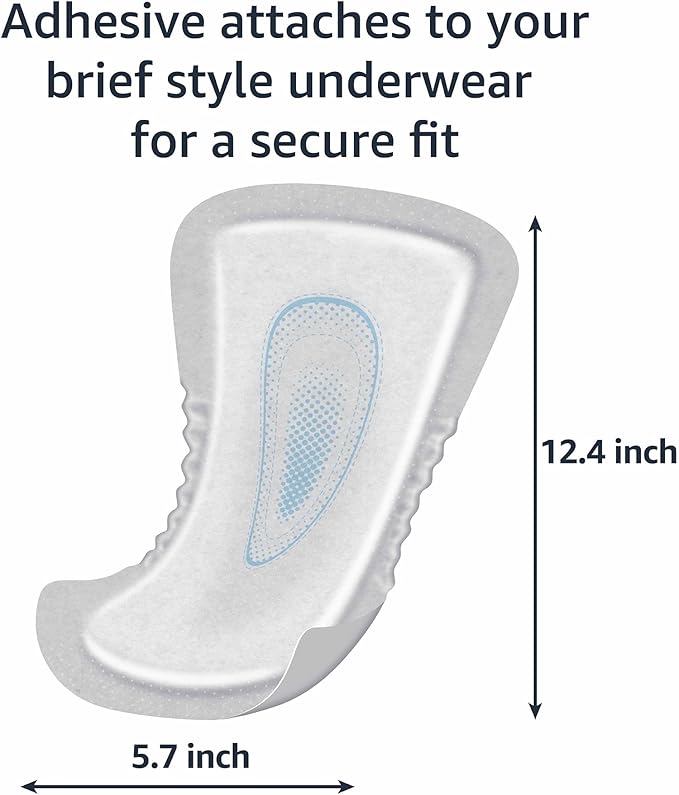 Amazon Basics Men's Incontinence Guards, Maximum Absorbency, 104 Count, (2 Packs of 52)