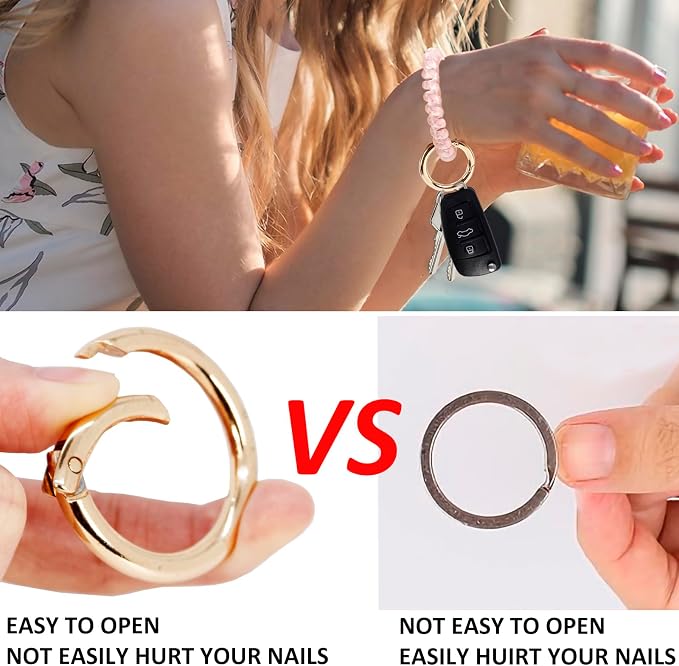 BIHRTC Wrist Key Chain Spring Flexible Spiral Wrist Coil Sauna Keychain