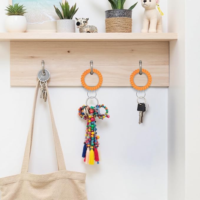 Spiral Coil Keychain, Anti-lost Key Chain Holder Lanyard Cord for Sauna Outdoor Sports and Gym Pool