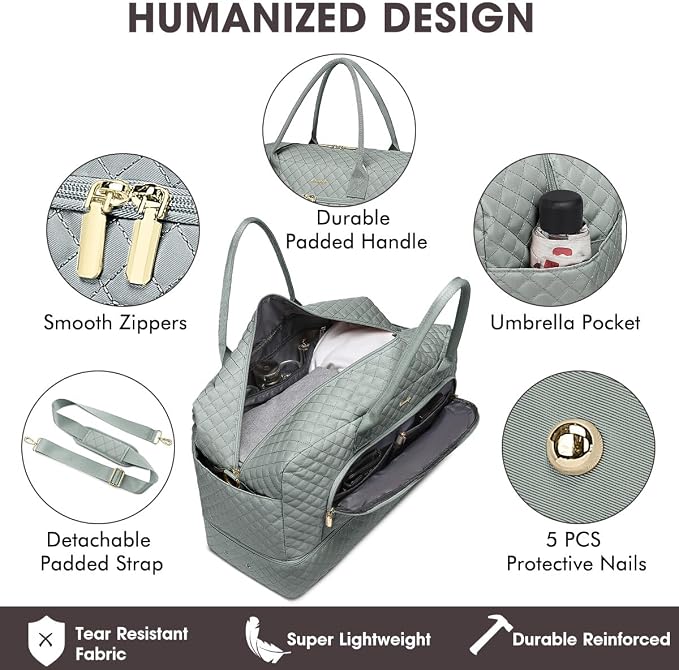 Large Women Travel Duffle Bag, Weekender Bags for Women with Shoe Compartment, Carry on Overnight Bag with Toiletry Bag, Gym Duffel Bag with Wet Pocket, Hospital Bags for Labor and Delivery 3 PCS Set