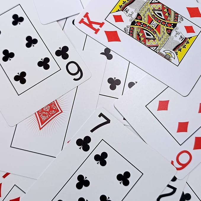 Plastic Playing Cards, Poker Size, Casino Quality, Jumbo Index, Waterproof & Washable, Perfect for Texas Hold’em Poker, 1 Blue Deck & 1 Red Deck