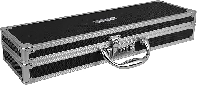 Vaultz Locking Medicine Case with Combination Lock - Portable Lock Box Briefcase for Medications, Cash & Valuables, Organized Storage Case with Handle, Extra Long, 1 Pack (16.5x5.5x2.75)