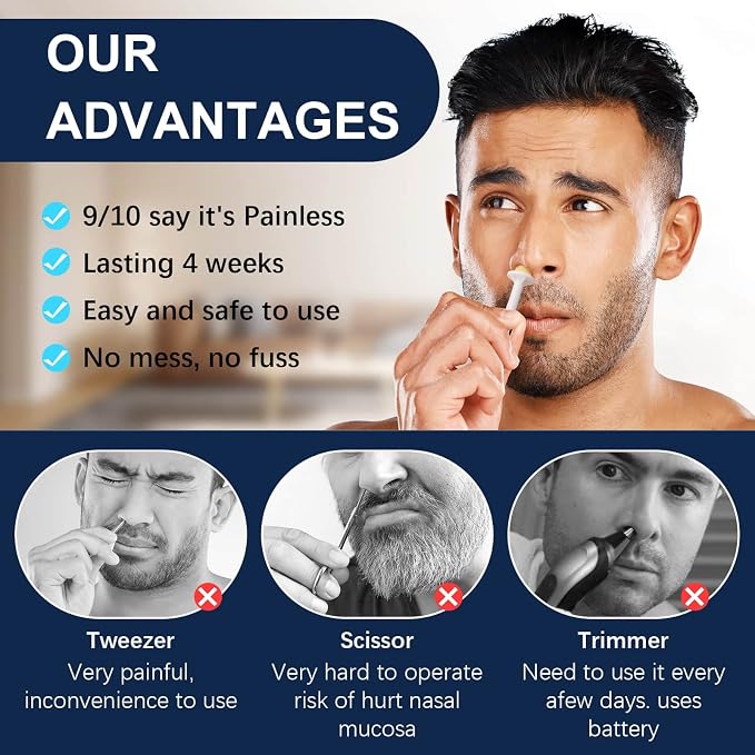 Nose Wax Sticks Applicators, 200 Pcs Plastic Wax Rod Wand for Nostril Cleaning and Nose Hair Removal