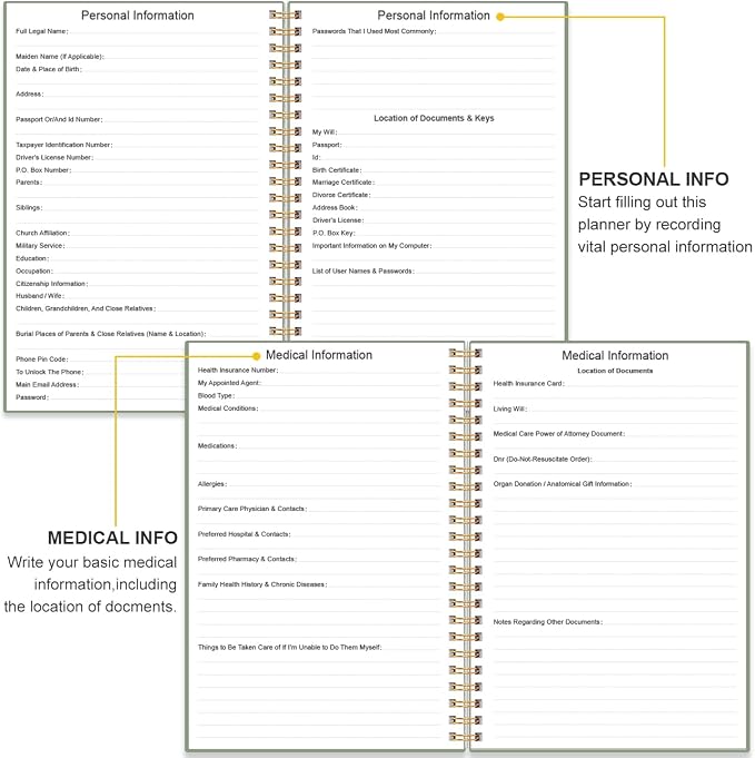 Peace of Mind Planner – Final Arrangements Organizer for Beneficiary, Will Preparation, Last Wishes & Funeral Planning, 5.8" x 8.5", Green