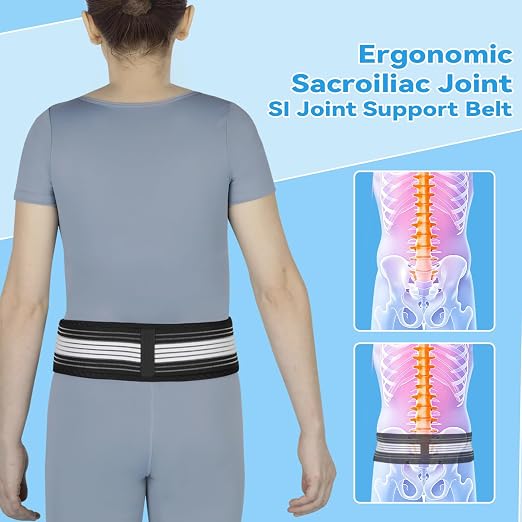 Waist Belt Sacroiliac Hip Belt, Lumbar Support Sciatica Pain Relief, Sacroiliac SI Joint - Lower Back Support Brace for Women and Men, Non-Slip and Adjustable & Breathable Back Pain Relief