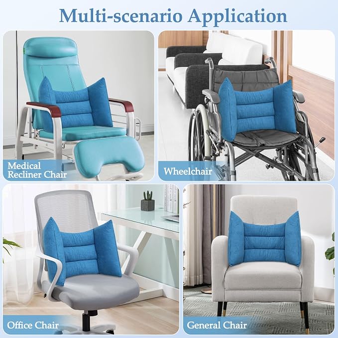 Lateral Support for Wheelchair Back Support Cushion for Pressure Relief Folding Pads Improving Better Posture Sitting Assist Wedge for Elderly Disabled Stroke Patients in Recliner Wheelchair