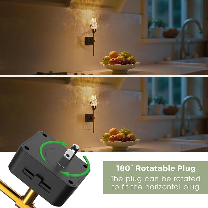 L LOHAS LED Night Light, 2 Pack Night Lights Plug into Wall | Automatic Night Lights Plug in with Auto Light Sensor, 0-100LM Adjustable Brightness Rotating Night Light for Bedroom Hallway