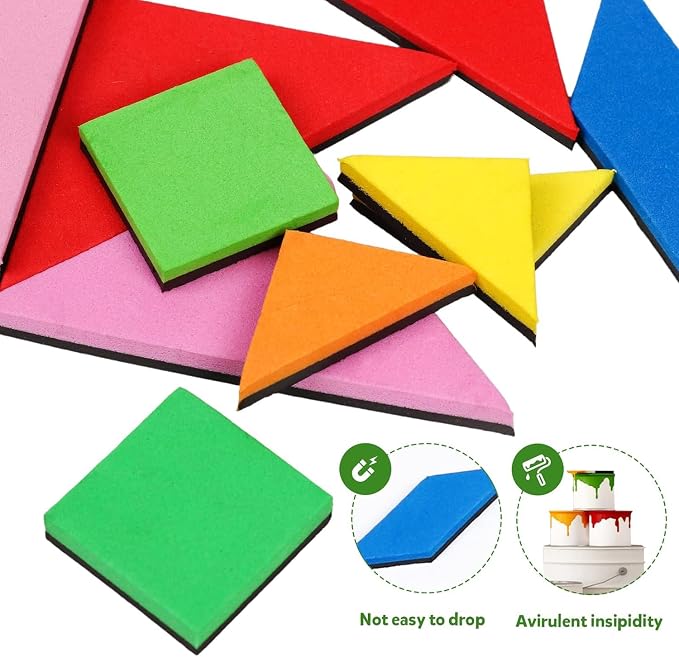 Travel Tangram Puzzle Magnetic Puzzle Book Game Road Trip Game Jigsaw Shapes Dissection STEM Games with Solution IQ Educational Toy for Kid Adult Challenge Brain Teasers 368 Patterns(2Pcs Tangrams)
