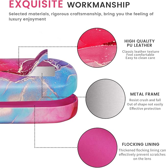 molshine Hard Shell Sunglasses Case,Classic Large Glasses Case for Women Men,Sunglass Eyeglasses