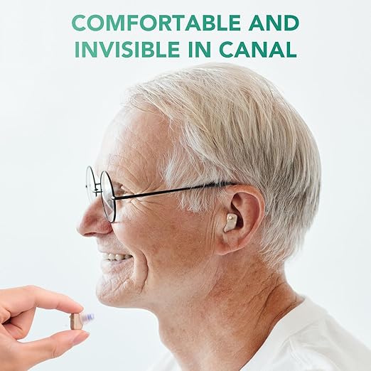 OTC Hearing Aids for Seniors, Hearing Amplifiers Devices Rechargeable with Noise Cancelling, Superior Sound Quality for Women Men Hearing Loss, Auto On/Of