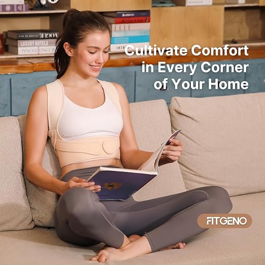 Fit Geno Posture Corrector for Women Lite, Upper Back Brace for Slouching | An Adjustable, Lightweight Design Supports Your Neck, Shoulders, and Upper Back to Help You Sit and Stand Taller