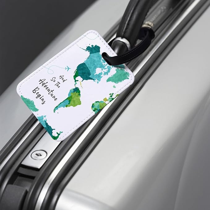 PDE-QUNLIAN Passport Book Holder,Passport Wallet for Men Mr and Mrs Passport Holder for Women Passport Cover World Map Passport Case for Couples Christmas Traveling Luggage Tag 2PCS