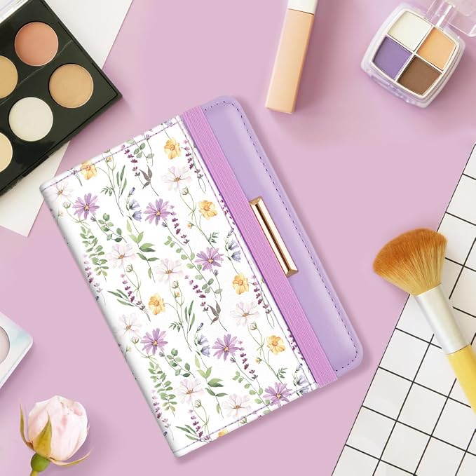 Coco Rossi Passport Holder for Travel Women Slim RFID Passport Cover Wallet | Travel Essentials, Passport Book Holders, Passport Cover Case, PU Leather, Cute, Thin, Spliced Design, White Daisy