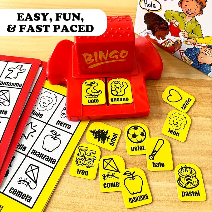 1step2dream Spanish Bingo Game for Kids: Enhancing Learning with Spanish Sight Word Matching Games - Ideal for Classroom & Family | Fun Sightwords Game