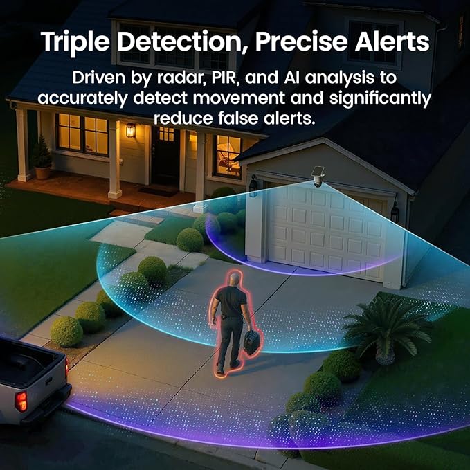 aosu T2 Ultra 4K Solar Security Cameras Wireless Outdoor, 2-Cam Kit, Smart Home Security System with TrueColor Night Vision, AI Recognition&Motion Tracking, 360°Pan&Tilt, Expandable 16TB Local Storage