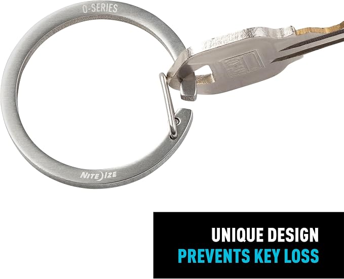 Nite IZE O-Series Gated Key Ring, Stainless Steel Split Ring Alternative, 2 Pack