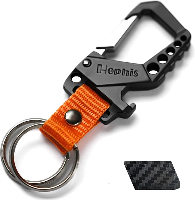 Skull Heavy Duty Key Chain,Car Emergency Escape Tool, Seat belt Cutter,Bottle Opener,Carabiner Car Key Chains