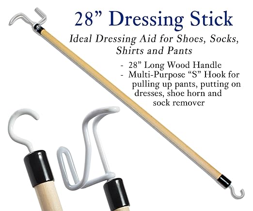 RMS Deluxe 5-Piece Hip Knee Replacement Kit - Ideal for Recovering from Hip Replacement, Knee or Back Surgery, Mobility Tool for Moving and Dressing (32 Inch Reacher)