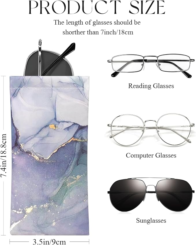 4 Pcs Squeeze Top Sunglass Case with Cleaning Cloth, Soft Leather Eyeglass Case Portable Sunglasses Pouch