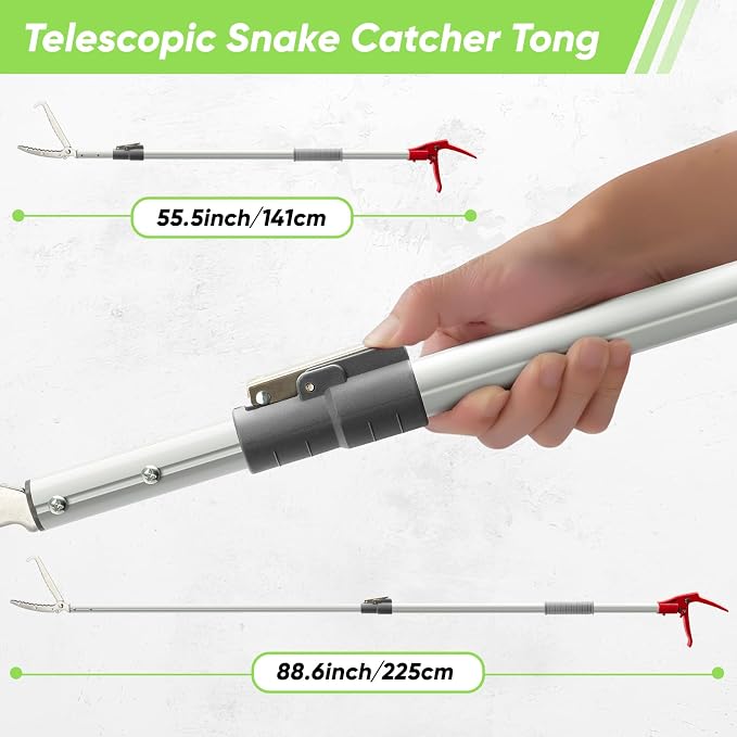 ZeyaHuanMao 55-88 Inch Extendable Snake Grabber Catcher Tongs