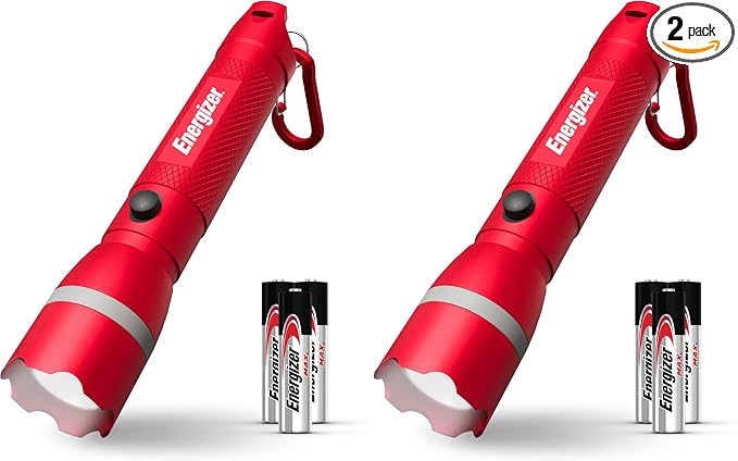 Energizer R-300 LED Flashlight Emergency Safety Light, Bright IPX4 Water Resistant Flash Light, Durable Emergency Light for Hurricane Preparedness, Batteries Included (Pack of 2)