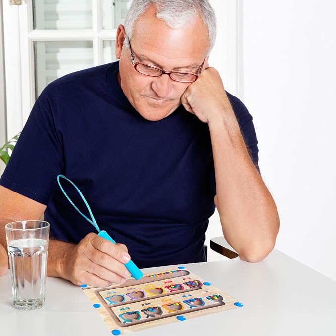 Wooden Alzheimer's Supplies for Seniors- Color and Number Matching Maze Board Suitable for Parkinson's Patients and Alzheimer's Patients - a Brain-Training Sensory Cognitive Maze Board