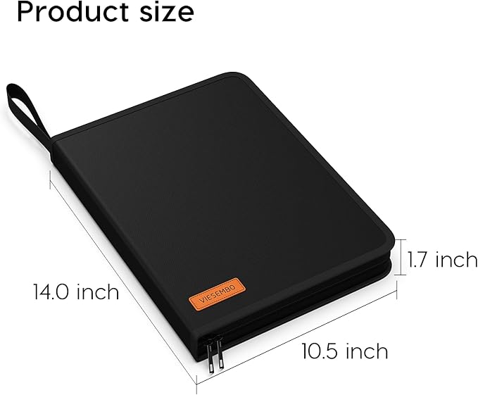 Important Document Organizer Binder, Birth Certificate Protector | Fireproof, Waterproof, Document Protectors, Social Security Card Holder, Passport Storage, 4 Ring Zipper Binder