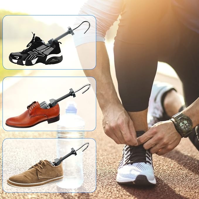eachway Shoe Stretcher, Shoe Trees Adjustable Length & Width for Men (M for M's Us6.5-10; Wm's Us10-13.5) Grey