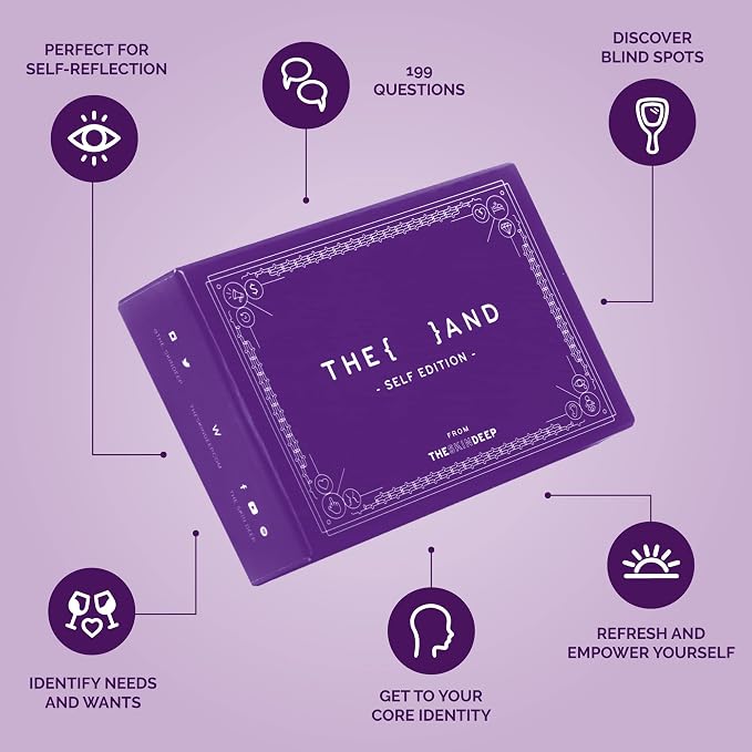 {THE AND} Self Love Edition - 199 Self Reflection Cards to Improve Self Awareness - Self Care Question Card Deck to Prompt Mindfulness & Meditation - Explore Identity for Women & Men By The Skin Deep