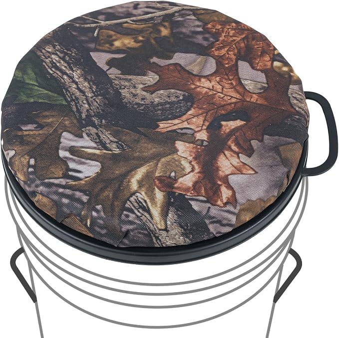 5 Gallon Bucket Seat, 360-Degree Swivel Seat Foam Cushion Bucket Seat Lid with Waterproof Cover for Dove Duck Hunting, Fishing, Baseball, Gardening and Camping