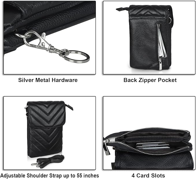 befen Genuine Leather Small Crossbody Bags for Women Cell Phone Travel Bag | Soft Real Leather, Adjustable Shoulder Strap, Card Slots, Compact Size, Daily Travel Shopping Outing Use, Phone Purse