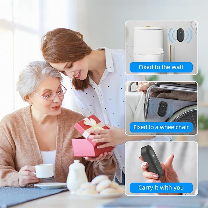 Wireless Emergency Call Button System - 500 Ft Range Caregiver Pager with LED Display, 10 Waterproof Alert Buttons & 1 Receiver for Elderly, Patients, Disabled at Home, Hospital, Clinic