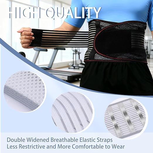 Back Support for Low Back Pain, Waist Support Back Support belt, for Scoliosis and Lumbar Disc Herniation, Thin Mesh Fits the Waist and is Suitable For Men and Women (Gray, Medium)