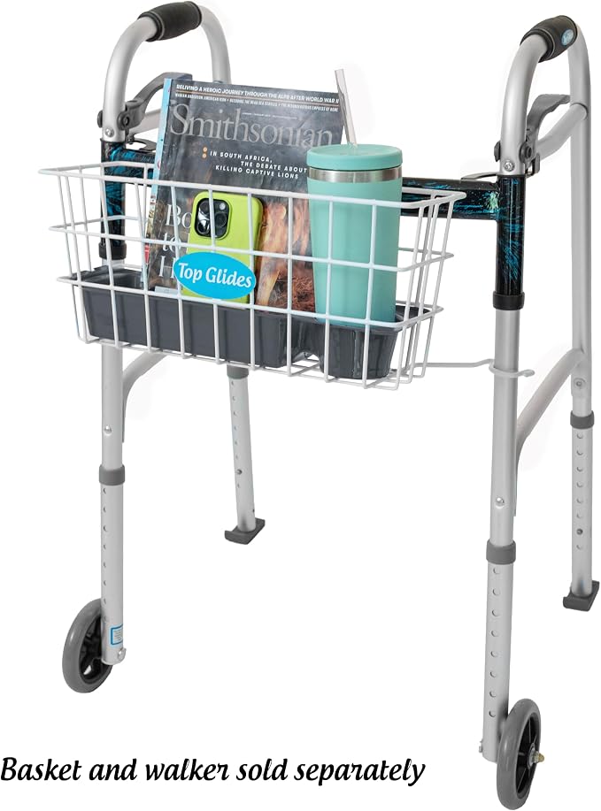 Heavy Duty Clear Plastic Insert/Tray/Cup Holder for Walker Basket (Gray)