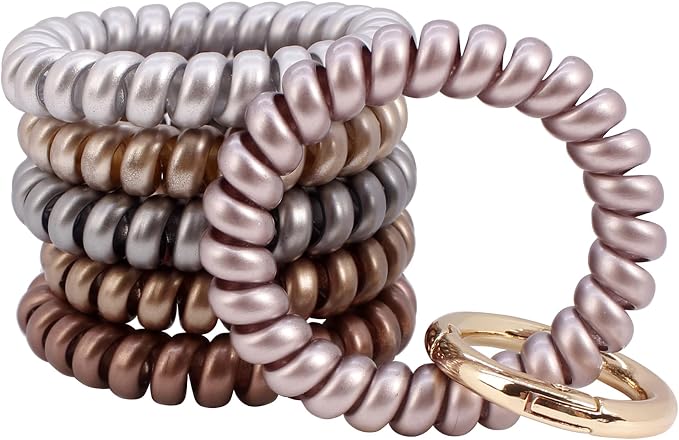 BIHRTC Wrist Key Chain Spring Flexible Spiral Wrist Coil Sauna Keychain