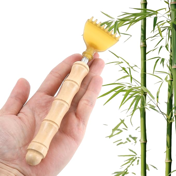 Back Scratcher Portable Extendable Bamboo Back Scratcher | Telescoping Body, for Men, Women, Travel and Holidays