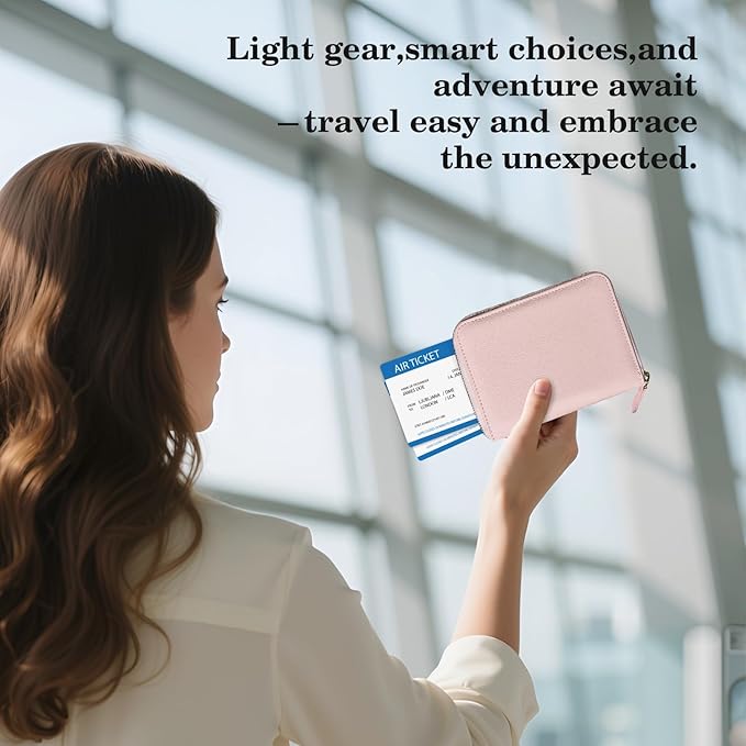 CoBak Passport Holder Cover with Safe Zipper Closure | Premium Passport Wallet for Travel, RFID Blocking Card Case, Waterproof Travel Accessories for Women