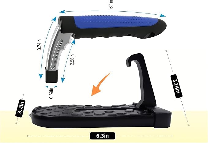 LHJYY 2-in-1 Car Door Assist Handle for Seniors with Portable Folding Step, Detachable Support Grab Bar, Anti-Slip Step Stool, Universal Vehicle Fit