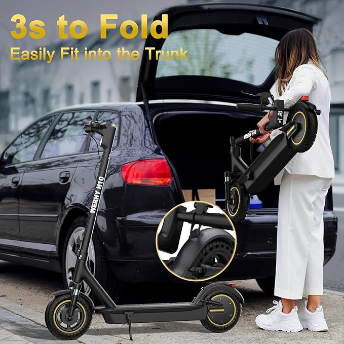 Electric Scooter, 10"/8.5" Solid Tire, 500W/350W Powerful Motor & 19/22 MPH Top Speed, 28/25/22/16 Miles Long Range, Folding E Scooter with Dual Braking for Teens and Adults