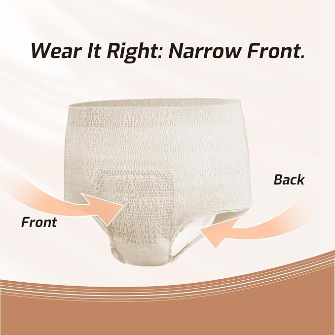 SUNKISS Women Incontinence Underwear, Daytime Disposable Postpartum Adult Panties, Protective Pull Ups with Maximum Absorbency, Medium, Beige, 32 Count