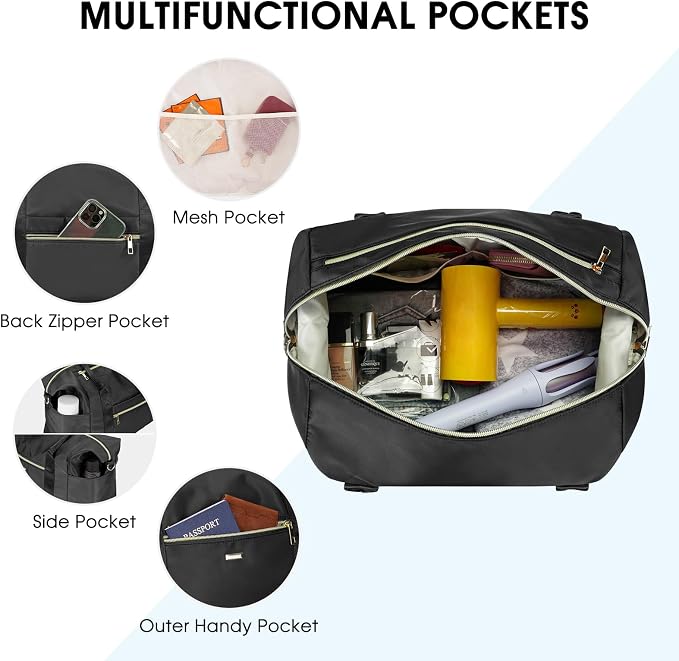 WANDF For Spirit Airlines Personal Item Bag 18x14x8 Underseat with Wet Pocket & Shoe Compartment & Tsa Approved Toiletry Bag