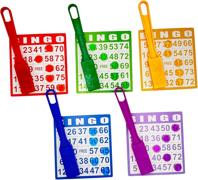 JUNWRROW Magnetic Bingo Wand with Chips,5-Pack& 500 Metal Chip, 5 Color Metal Chips-for Large Group Games,Family Game Night, Sensory Bins,Counting and Sorting,Science& Educational Activities