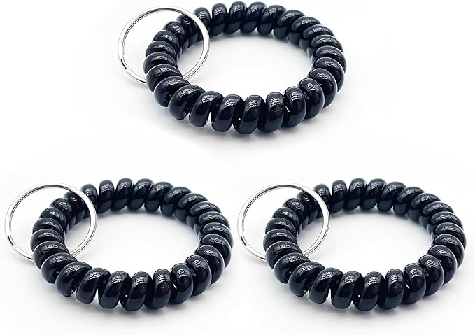 Spiral Coil Keychain, Anti-lost Key Chain Holder Lanyard Cord for Sauna Outdoor Sports and Gym Pool
