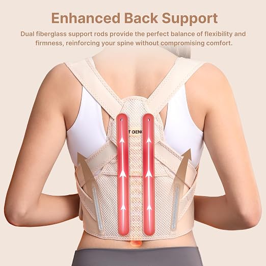 Fit Geno Posture Corrector for Women Lite, Upper Back Brace for Slouching | An Adjustable, Lightweight Design Supports Your Neck, Shoulders, and Upper Back to Help You Sit and Stand Taller