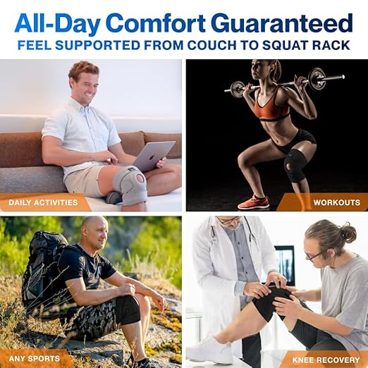 Modvel ELITE Knee Brace for Men & Women – Patella Gel Pads & Side Stabilizers for ACL, Meniscus Tear, Arthritis & Injury Recovery – Maximum Support for Running, Sports & Joint Pain Relief