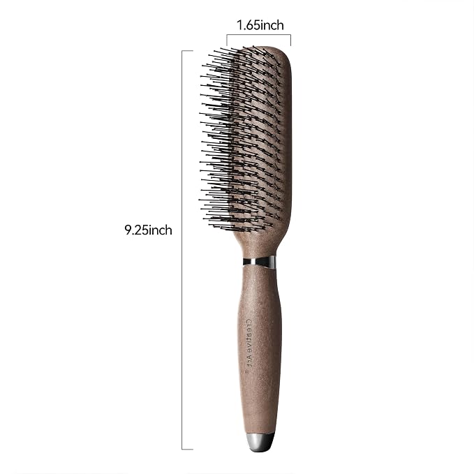 Hair Brush for Men, Detangling& Styling Hairbrush with Dual-Length Bristles | For Wet & Dry Hair, Eliminates Knots & Breakage, Suitable for Women Fine/Thin/ Short/Thick Hair, Vintage Wood Grain