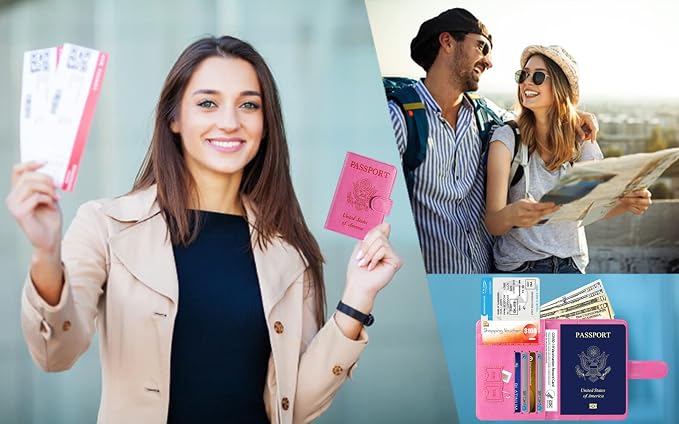 Passport Holder Cover Wallet RFID Blocking Leather Card Case Travel Accessories for Women Men (Z #Chocolate)