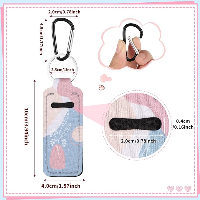 Pengxiaomei 3 Pcs Chapsticks Holder Keychain for Lipstick, Stocking Stuffers for Teen Girls Women Small Christmas Gifts