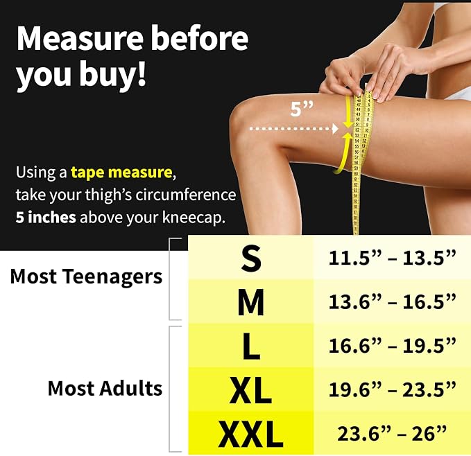 POWERLIX Knee Brace Support – Best Compression Sleeve for Men & Women for Pain Relief– Superior Braces for Meniscus Tear & Arthritis, Please Refer to The Sizing Chart