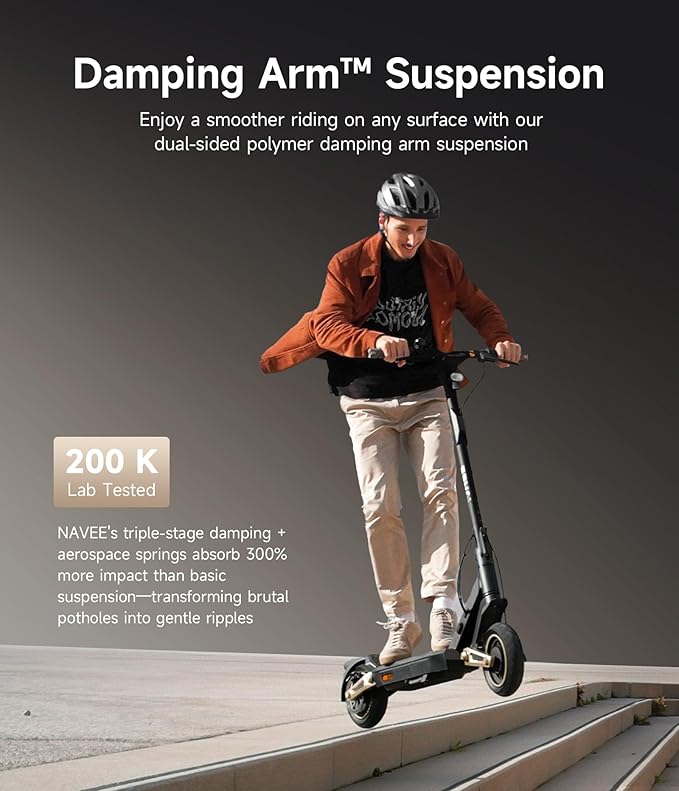 NAVEE GT3/ST3 Series Electric Scooter, 20/25 MPH Top Speed, 47/38/30 Miles Max Range, 1000W/1350W Motor with Dual Suspension, 10" Tires All Terrain, Heavy Duty, Foldable for Adults Teens (UL2272)